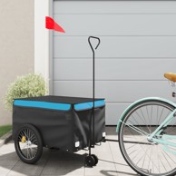 Prikolica za bicikl crno-plava 30 kg željezna