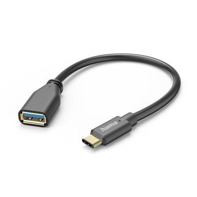 HAMA Adapetr OTG, USB-C, USB-A, 15 cm, crni