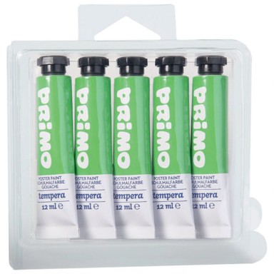 PRIMO Boja tempera 440TRA610, aluminijska tuba, 12 ml, PK5, blister pakiranje, zelena