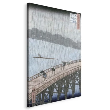 Slika Utagawa Hiroshige – Sudden Shower over Shin-Ohashi Bridge and Atake, 20x30 cm, standard