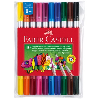 FABER-CASTELL Flomasteri školski FC.151110, obostrani, 10 boja