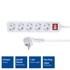 ACT Produžni kabel AC2455, 5 utičnica, prekidač, 1.5 m, bijela