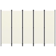 Sobna pregrada s 5 panela krem-bijela 250 x 180 cm