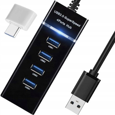 IZOKSIS Razdjelnik USB 3.0 4 porta Coworking Station + adapter
