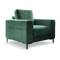 MIUFORM Tamno zelena fotelja od samta Lofty Lilly, 95x90x82 cm