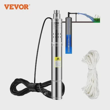VEVOR Potopna pumpa za duboke bunare, 550 W, 230 V, 35 L/min, 20 m kabel, inox kućište, srebrna