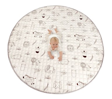 Okrugla podloga za djecu 150 x 1,5 cm, safari životinje