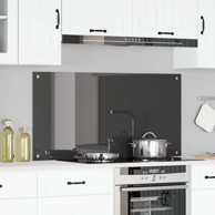 Kuhinjska obloga tamno siva 120x60x0,6 cm kaljeno staklo