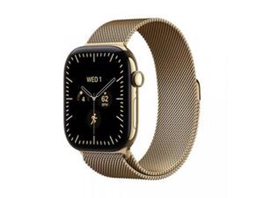 APPLE Pametni sat Watch Series 12, GPS + Cellular, 46 mm, kućište od sjajnog zlata, milanska narukvica Radiant Gold S/M, MJGU4WF/A