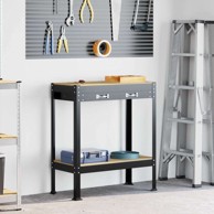 Radna klupa s ladicama 81 x 41 x 145 cm, konstruirano drvo, crna