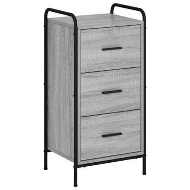 Krevetna komoda 97 x 33 x 81 cm od konstruiranog drva, siva sonoma
