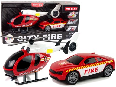 Set vatrogasnog helikoptera i automobila
