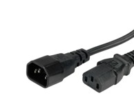 ROLINE Naponski kabel PC-Monitor, IEC320 C14-C13 10A, M/F, 0.5m, crni