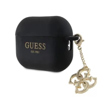 GUESS Futrola Liquid Silicone Glitter Triangle Charm, za AirPods Pro 2, crna