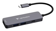 VERBATIM USB-C čvorište 32155, USB 3.2 Gen 1, 5000 Mbit/s, sivo