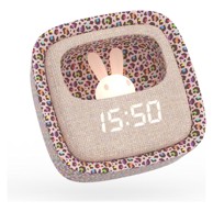 MOB Noćna svjetiljka i budilica Billy Clock Rainbow Leopard, ružičasta