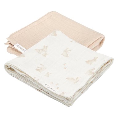 LITTLE DUTCH Pelene pamučne, 2 kom, Baby Bunny