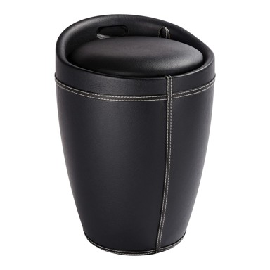 WENKO Crna korpa za veš i stolica 2u1, Candy Look, 20 l