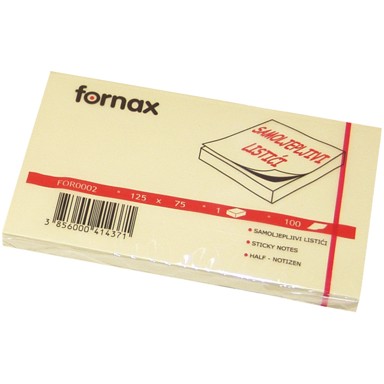 FORNAX Blok samoljepljivi 125x75 mm, 100L, žuti