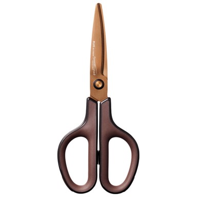 PLUS Škare uredske FitCut Curve Premium SC175STN 35058, 17,5 cm, titanij, smeđa, blister