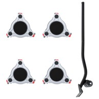 Kotačići za namještaj 4 kom s podizačem 14.5x13.5x4 cm, čelik, 400 kg