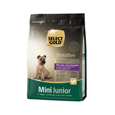 SELECT GOLD Sensitive Junior Mini janjetina, losos i krumpir 1 kg