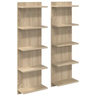 Zidna polica, 2 kom, 30 x 15 x 100 cm, hrast sonoma