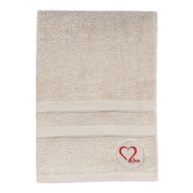 FOUTASTIC Bež pamučan ručnik od frotira 70x140 cm Love