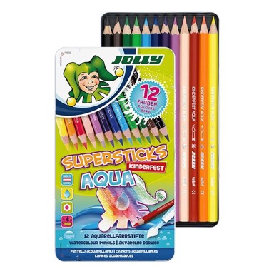 Supersticks Aqua bojice u metalnoj kutiji, 12 boja