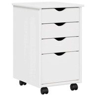Mobilni ormar Bijelo 34 x 39 x 56 cm Čvrsto borovo drvo - Bijelo