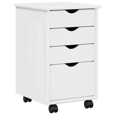 Mobilni ormar Bijelo 34 x 39 x 56 cm Čvrsto borovo drvo - Bijelo