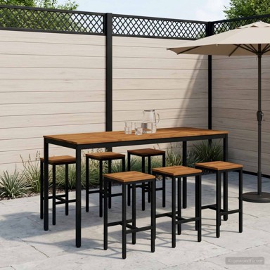 Stol za bar Naarden 196 x 80,5 x 105 cm, prirodna/crna