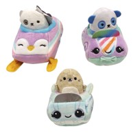 SQUISHMALLOWS Plišana igračka u vozilima, 5cm, sort