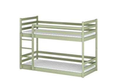 Drveni dječji krevet na kat Mini, 180 x 80 cm, olive