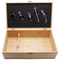 Set kutija za vino za 2 boce i pribor 4 dijela, bambus kutija