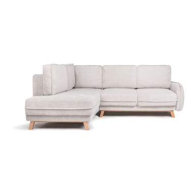 BONAMI SELECTION Bež sklopiva kutna garnitura od samta (s lijevim kutom) Tori, 240x187x95 cm