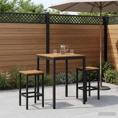 Stol za bar u vrtu 80 x 80,5 x 105 cm, prirodni i crni