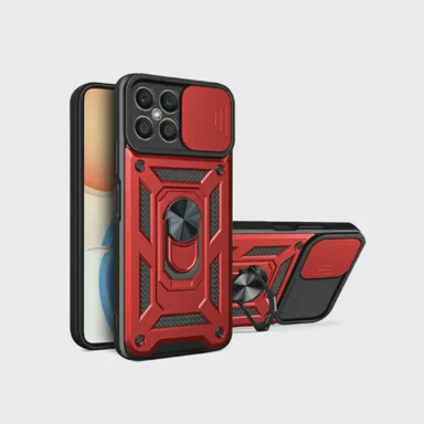 MAXMOBILE Maskica za Motorola Edge 50 Neo, TPU, Anti-Shock, s prstenom, crvena