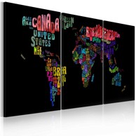 Slika Text map of the World 60x30