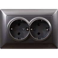 Utičnica podžbukna VISAGE tamno siva 2STR.16A-250V