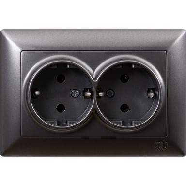 Utičnica podžbukna VISAGE tamno siva 2STR.16A-250V