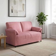 Sofa za dvije osobe, 2-sjed, 140 cm, 158x83x95 cm, baršun, ružičasta