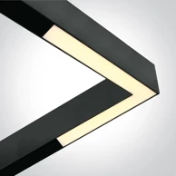 Linearna kutna LED svjetiljka za magnetske Maxi šine, DM42100E/B/V, 25 W, CCT, 48 V, IP20, crna