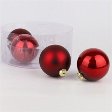 Staklene kuglice 10cm, 4 kom, bordo