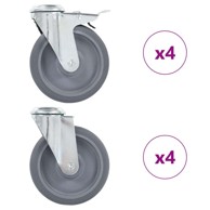 Kotačići okretni s otvorom za vijak, 125 mm, 8 kom