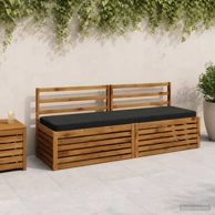 Jastučići za klupu Vught 2 kom 180 x 50 cm od poliestera, crni