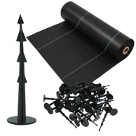 Agrotkanina protiv korova 0,6x100 m, 110 g/m², s klinovima, crna