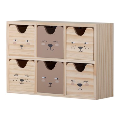 BLOOMINGVILLE MINI Drveni organizator Calle 27x8x18 cm, prirodna boja