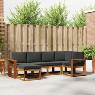 Set vanjskih sofa s jastukom 6-dijelni, prirodni i antracitni