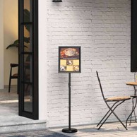 Stalak za sajmove, aluminij, 25 x 25 x 125 cm, crni